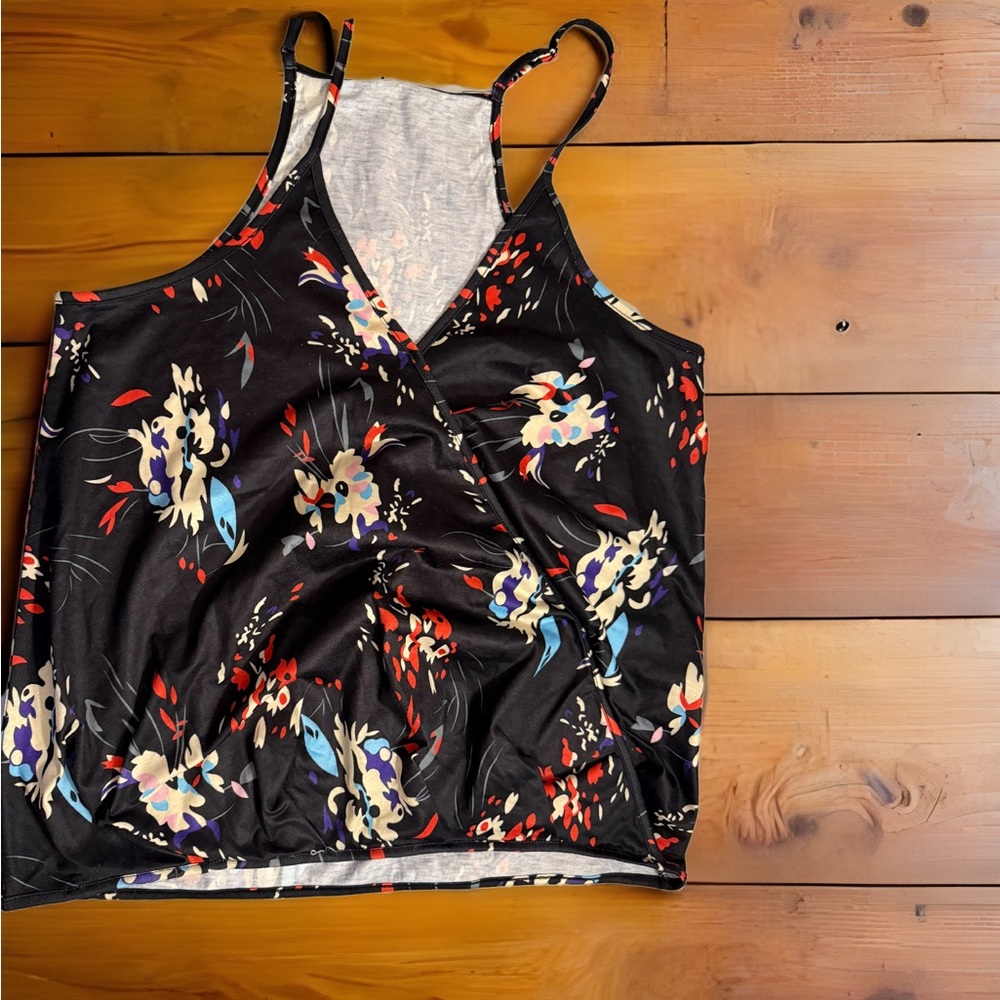 Floral Black Camisole Top